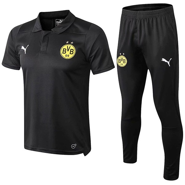 Polo Borussia Dortmund Conjunto Completo 2019-2020 Negro